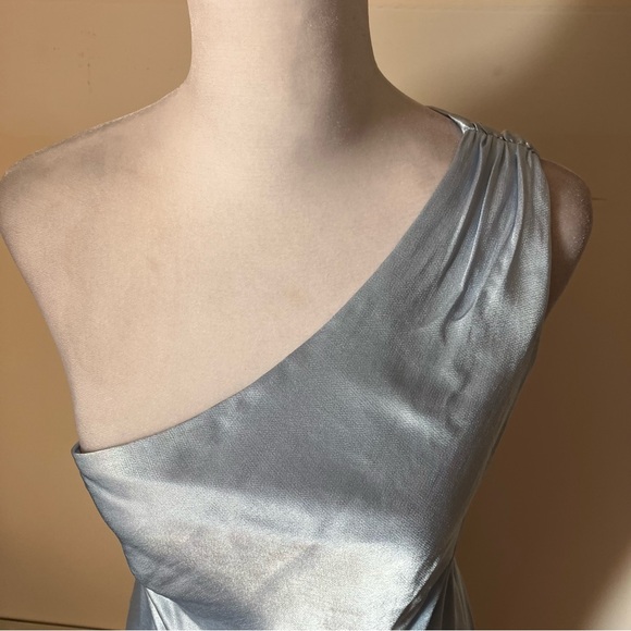 Meshki Camille One Shoulder Satin Maxi Dress in Cornflower Blue size Small - Picture 8 of 12